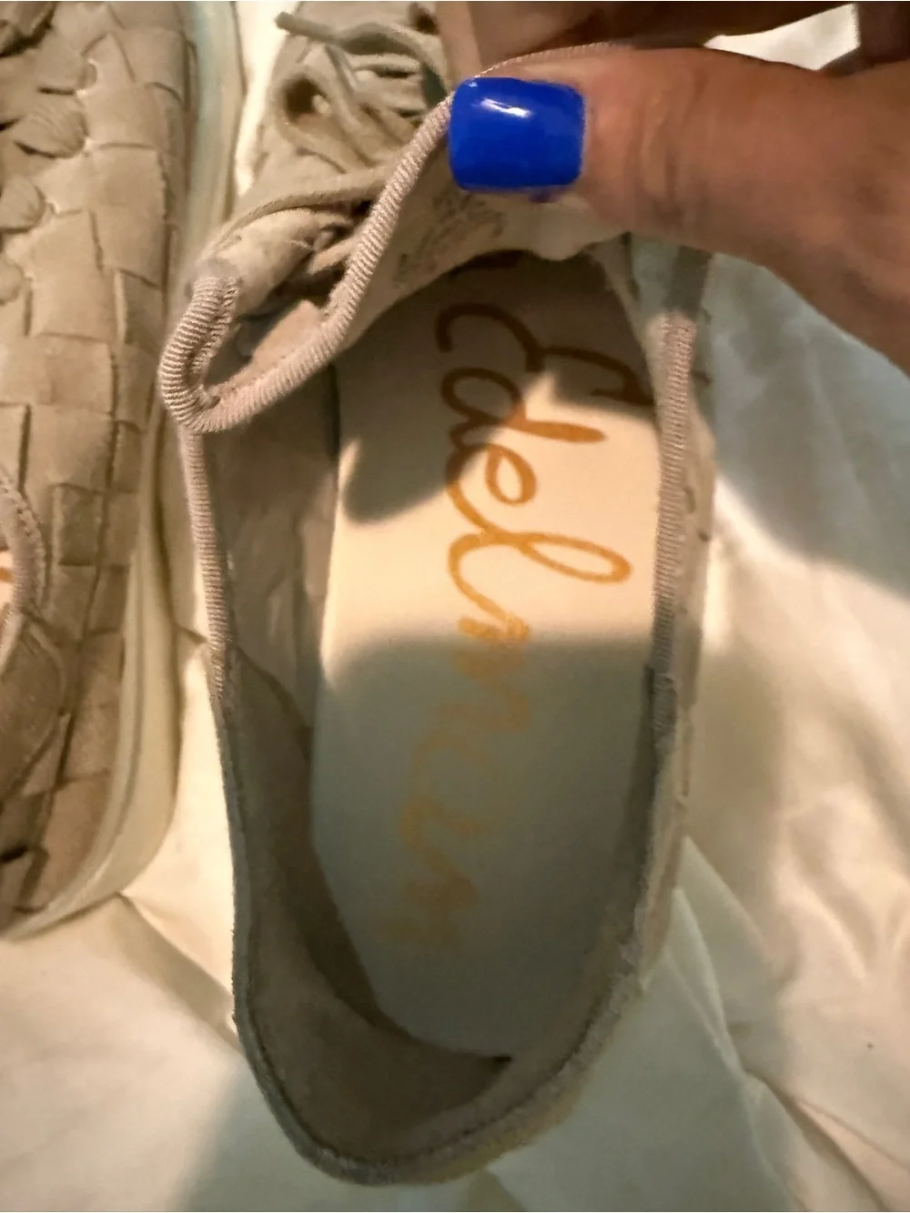 Sam Edelman Woven Lace-Up Sneakers - Taupe